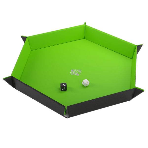 MAGNETIC DICE TRAY HEXAGONAL BLACK/GREEN