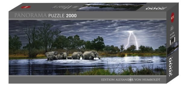 Rompecabezas Avh Herd Of Elephants Panoramico 2000 Piezas