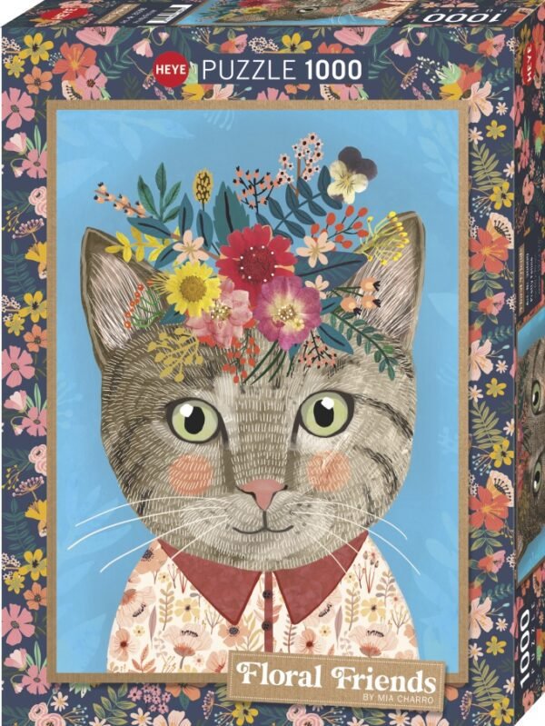 Rompecabezas Floral Friends Pretty Feline 1000 Piezas