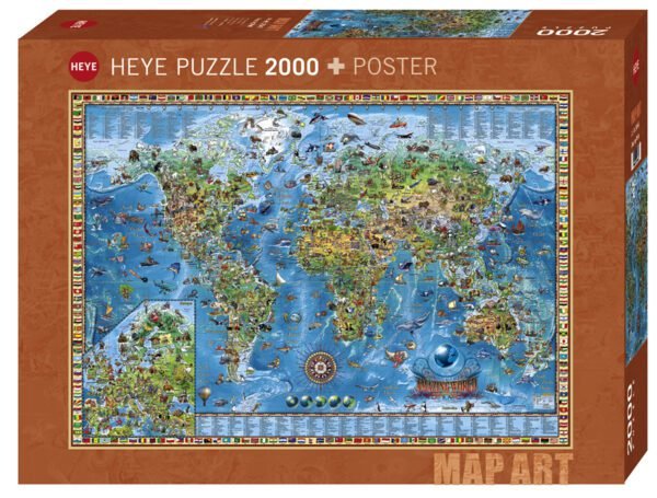 Rompecabezas Map Art Amazing World 2000 Piezas